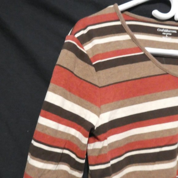 CROFT & BARROW | large | 100% Prima Cotton | Striped Long-Sleeve Top | NWOT - Picture 3 of 14